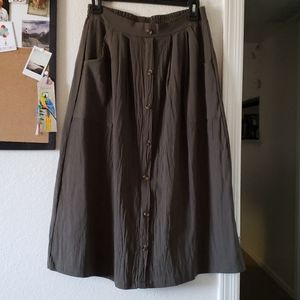 Army green long skirt